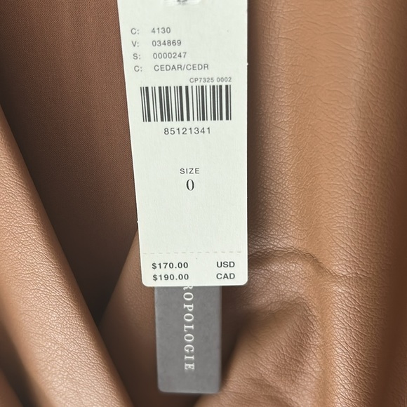 Anthropologie Faux Leather Sleeveless V-Neck Midi Dress - Picture 6 of 7